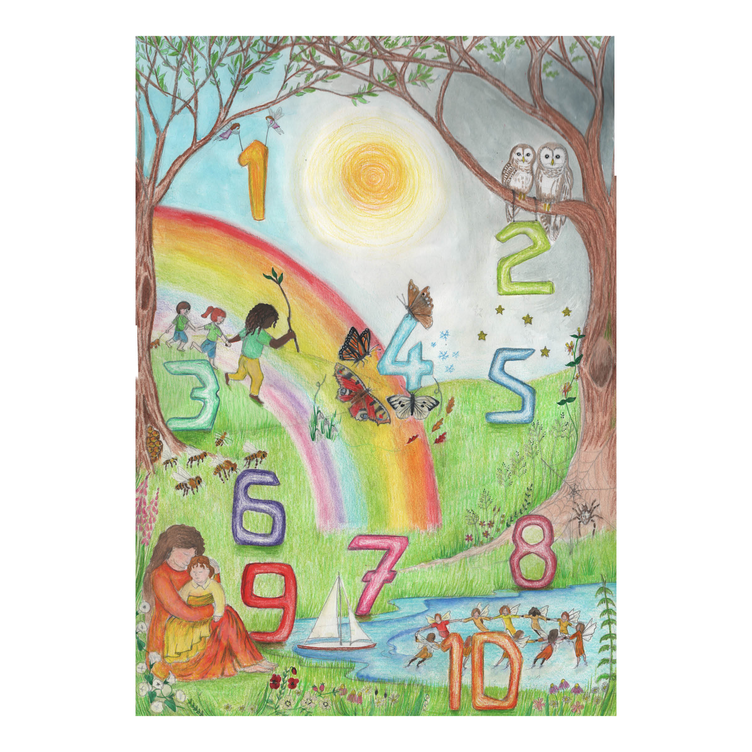 1–10 Nature Number Poster | Illustrated Maths Print for Children | Wilded Family