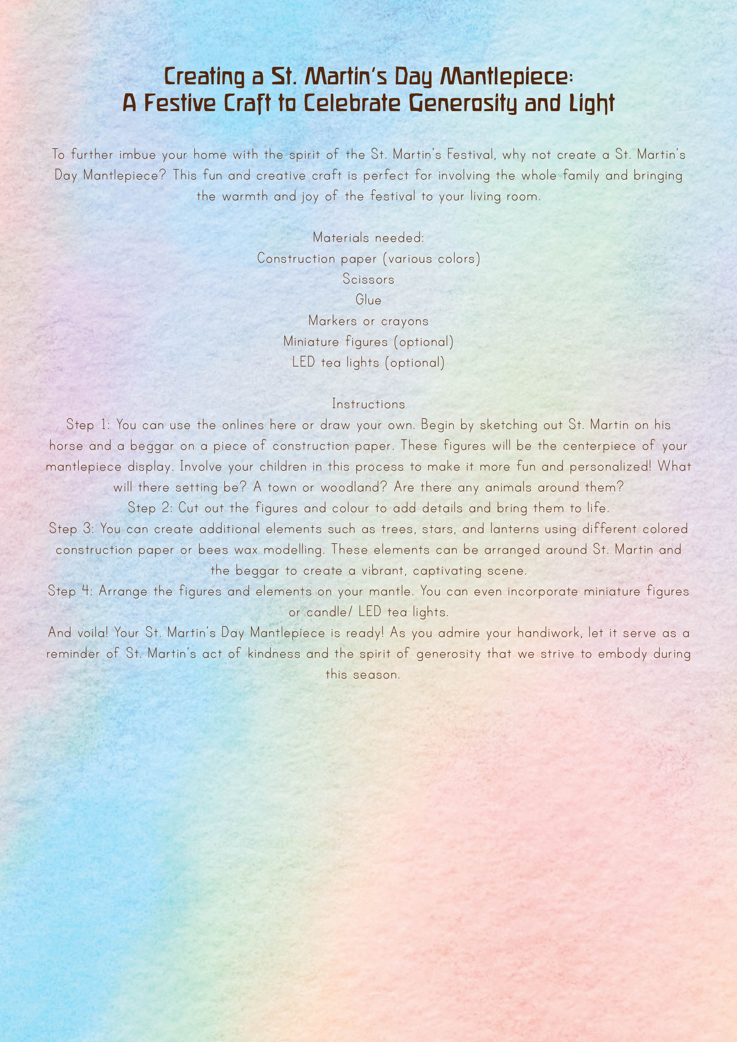 Martinmas Activity Workbook | St. Martin's Festival | Wilded Family - Download